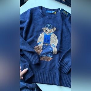 Polo Ralph Lauren Navy Bear Crewneck Sweater
